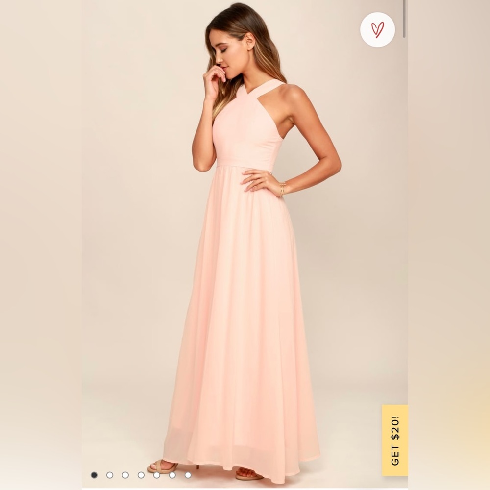 LULUS Air of Romance Peach Maxi Dress